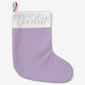 Petite Chaussette De Noël Nom de typographie de script moderne Fleur simple (Devant)
