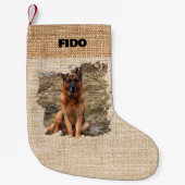 Petite Chaussette De Noël Nom du burap beige photo moderne (Devant)