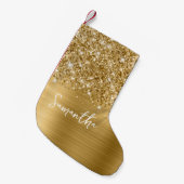 Petite Chaussette De Noël Nom du glamour doré Glittery (Devant (Accrochage))
