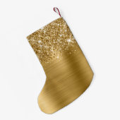 Petite Chaussette De Noël Nom du glamour doré Glittery (Dos (Accrochage))