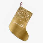 Petite Chaussette De Noël Nom du glamour doré Glittery (Devant (Accrochage))