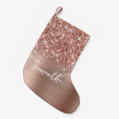 Petite Chaussette De Noël Nom du glamour or Rose Glitt (Devant (Accrochage))