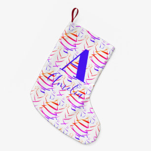 Petite Chaussette De Noël Nom du monogramme lumineux de l'arbre de Noël