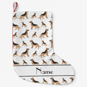 Petite Chaussette De Noël Nom personnalisé blanc allemand Berger chiens