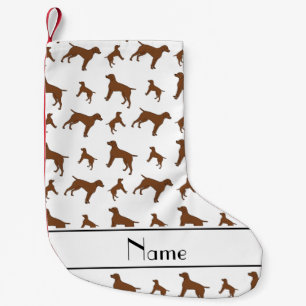 Petite Chaussette De Noël Nom personnalisé blanc Allemand short pointeur chi