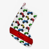 Petite Chaussette De Noël Nom personnalisé blanc motif atv (Devant (Accrochage))