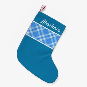 Petite Chaussette De Noël Nom personnalisé bleu ciel russe