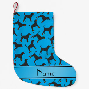 Petite Chaussette De Noël Nom personnalisé ciel bleu noir bronzage