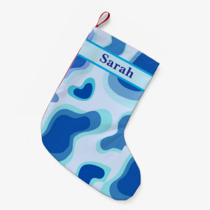 Petite Chaussette De Noël Nom personnalisé Couleur Bleue Cute Joyeux Noël