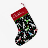 Petite Chaussette De Noël Nom personnalisé dalmate de Noël (Dos (Accrochage))