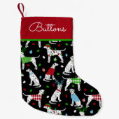 Petite Chaussette De Noël Nom personnalisé dalmate de Noël (Devant)