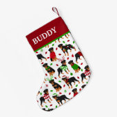 Petite Chaussette De Noël Nom personnalisé de rotweet de Noël (Dos (Accrochage))