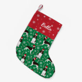 Petite Chaussette De Noël Nom personnalisé du chien Springer Spaniel (Devant (Accrochage))