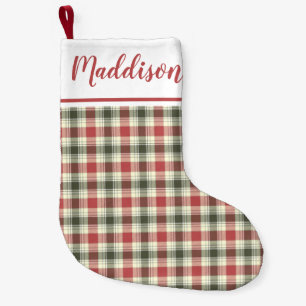 Petite Chaussette De Noël Nom personnalisé du motif de Noël rouge