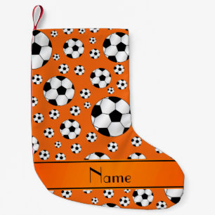 Petite Chaussette De Noël Nom personnalisé fun orange soccer balls orange ba