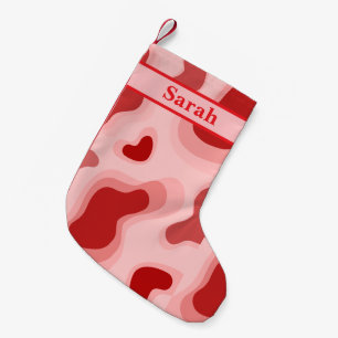 Petite Chaussette De Noël Nom personnalisé Joli couleur rouge Joyeux Noël