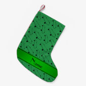 Petite Chaussette De Noël Nom personnalisé motif de skateboard vert (Devant (Accrochage))