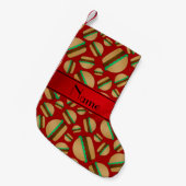 Petite Chaussette De Noël Nom personnalisé motif hamburger rouge (Devant (Accrochage))