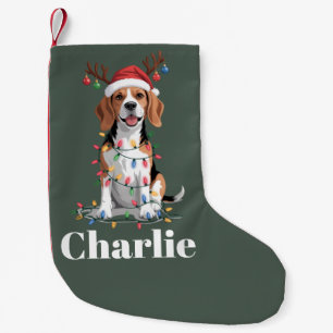 Petite Chaussette De Noël Nom personnalisé Noël Beagle Chien Amoureux