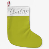 Petite Chaussette De Noël Nom personnalisé Noël Moderne Rétro Vert (Devant)
