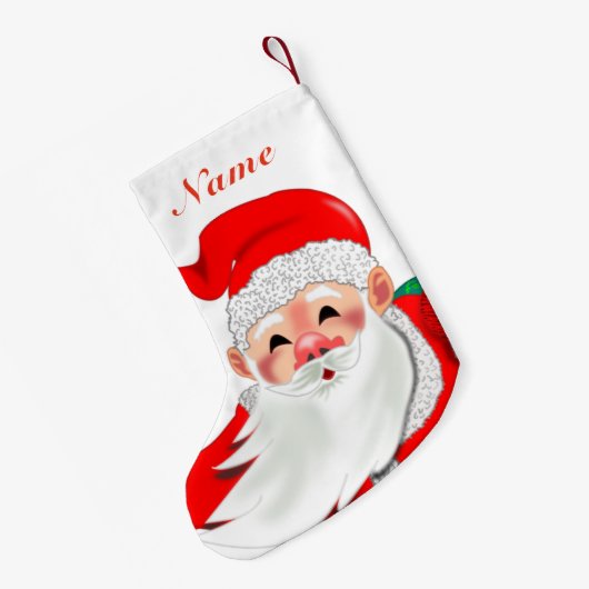 Petite Chaussette De Noël Nom personnalisé Noël Stocker Père Noël avec cadea (Dos (Accrochage))