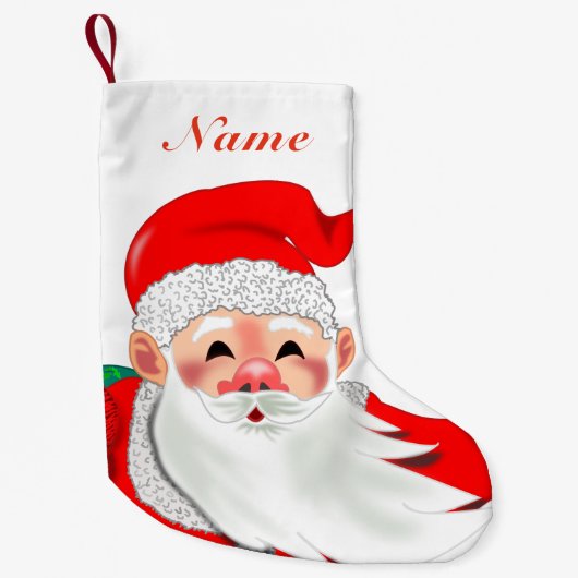 Petite Chaussette De Noël Nom personnalisé Noël Stocker Père Noël avec cadea (Devant)