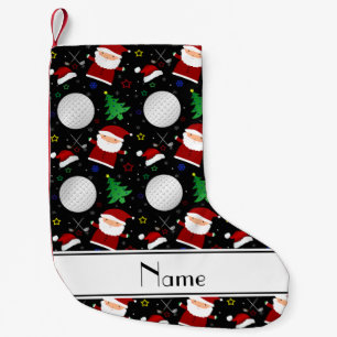 Petite Chaussette De Noël Nom personnalisé Noir noël golf