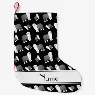Petite Chaussette De Noël Nom personnalisé noir Vieux anglais Chiens de chie