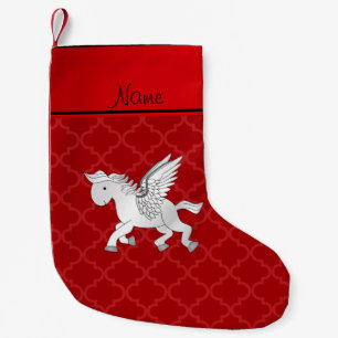 Petite Chaussette De Noël Nom personnalisé pegasus rouge marocain