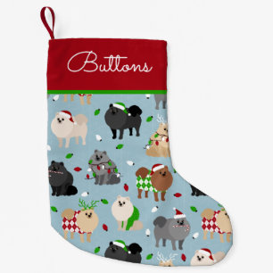 Petite Chaussette De Noël Nom personnalisé Pomeranian de Noël