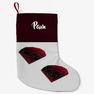 Petite Chaussette De Noël Nom personnalisé rubis rouge pierres précieuses