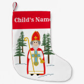 Petite Chaussette De Noël Nom personnalisé Saint-Nicolas (Devant)
