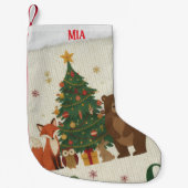 Petite Chaussette De Noël Nom personnalisé Sapin Moderne Nordique (Devant)