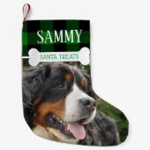 Petite Chaussette De Noël Nom photo du chien amusant Personnalisé (Devant)