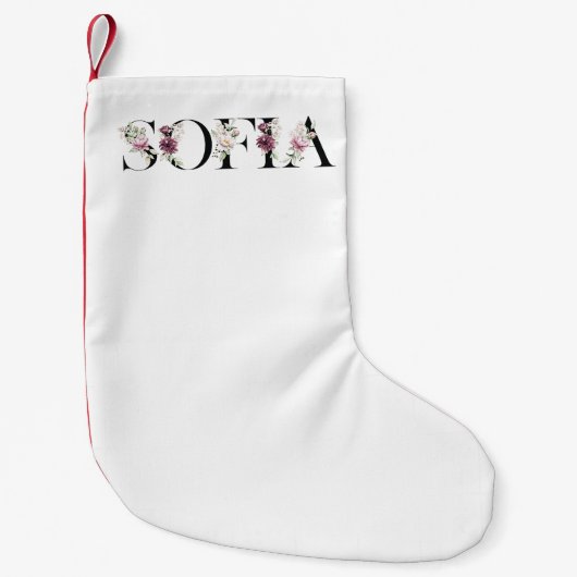 Petite Chaussette De Noël Nom Sofia. (Devant)