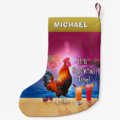 Petite Chaussette De Noël Nom tropical de plage de coq de cocktail drôle de (Dos)