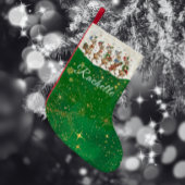 Petite Chaussette De Noël Nom vert Marching Quirky Christmas Reindeer