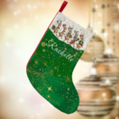 Petite Chaussette De Noël Nom vert Marching Quirky Christmas Reindeer