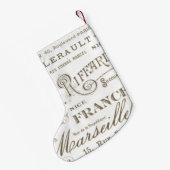Petite Chaussette De Noël Noms vintages de Paris (Dos (Accrochage))
