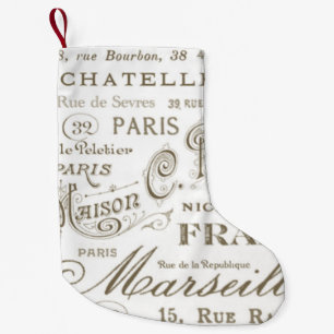 Petite Chaussette De Noël Noms vintages de Paris