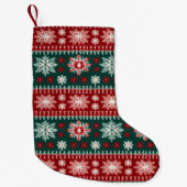 Petite Chaussette De Noël Nordic Christmas Snowflake Faux Motif nu (Devant)
