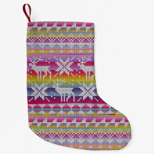 Petite Chaussette De Noël Nordique Noël coloré hiver Motif nu