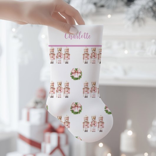 Petite Chaussette De Noël Nostalgale de Noisette rose