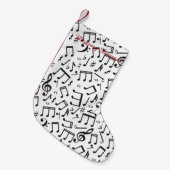 Petite Chaussette De Noël Notes de danse dans noir et le blanc (Devant (Accrochage))