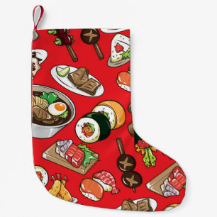 Petite Chaussette De Noël Nourriture japonaise : Motif culturel sans couture