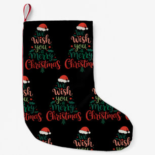 Petite Chaussette De Noël Nous vous souhaitons un joyeux Noël Xmas Chapeau d
