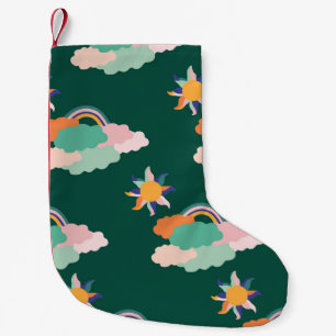 Petite Chaussette De Noël Nuages colorés Rainbows Motif sans couture