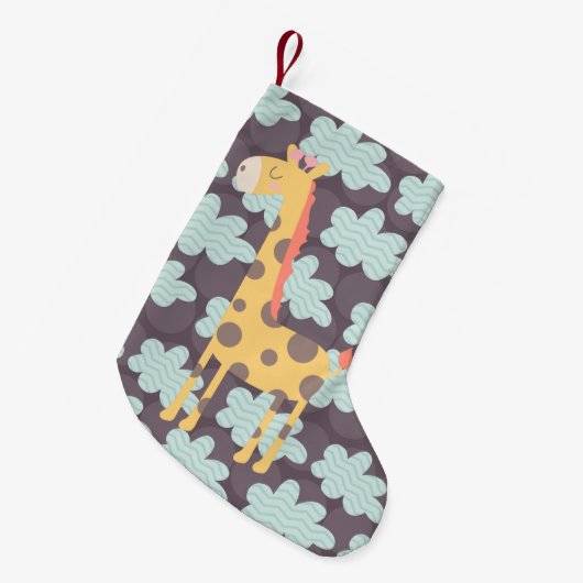 Petite Chaussette De Noël Nuages et girafes (Devant (Accrochage))