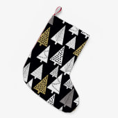 Petite Chaussette De Noël Nuits d'hiver : Arbres d'or-argent. (Devant (Accrochage))