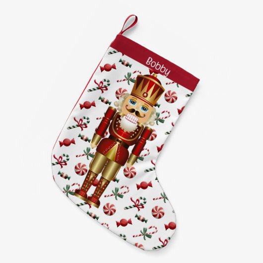 Petite Chaussette De Noël Nutcracker Personnaliser Nom Noël Stocker (Devant (Accrochage))